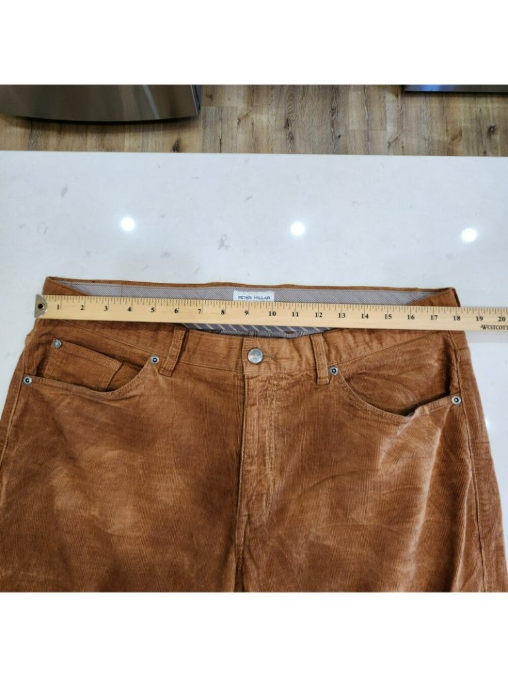 Peter Millar 5 Pocket Corduroy Pants Brown Cotton Stretch Casual Mens 36x34 - Picture 8 of 12